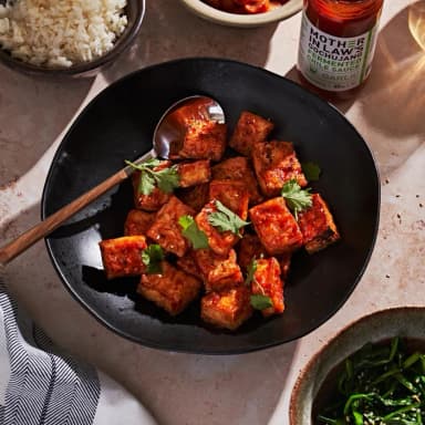tofu crujiente con gochujang